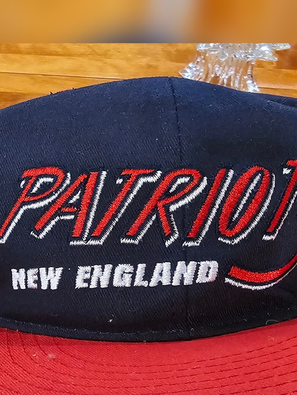 New England Patriots Vintage Embroidered Cap - Navy & Red